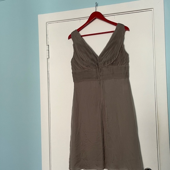 Valentino Grey Silk Cocktail Dress with Pleating detail. - Picture 8 of 16